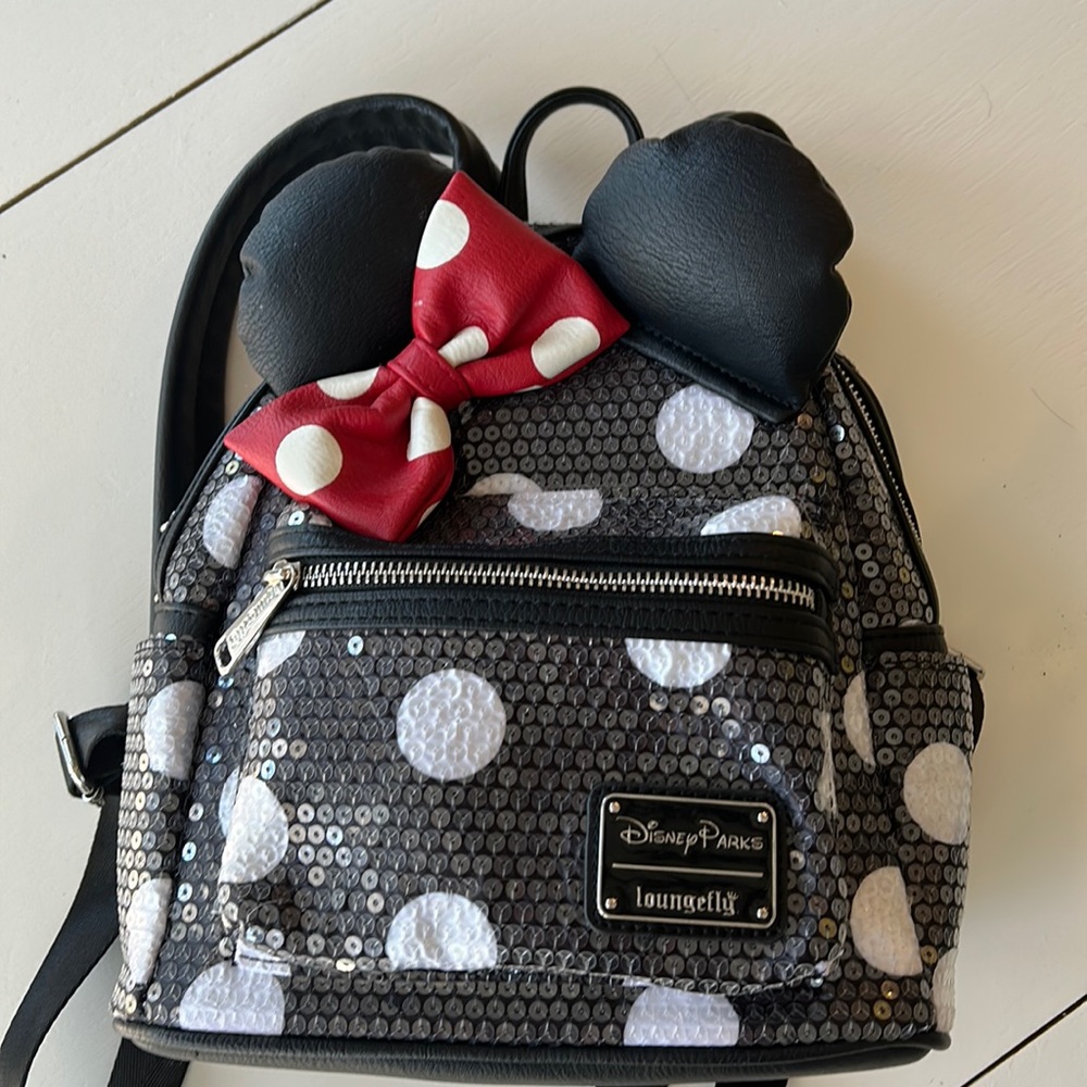 Minnie Mouse Sequins Disney Parks Loungefly mini backpack